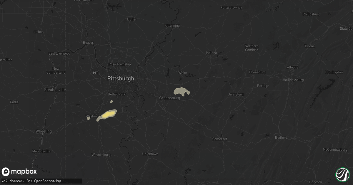 Hail map in Luxor, PA on September 12, 2026