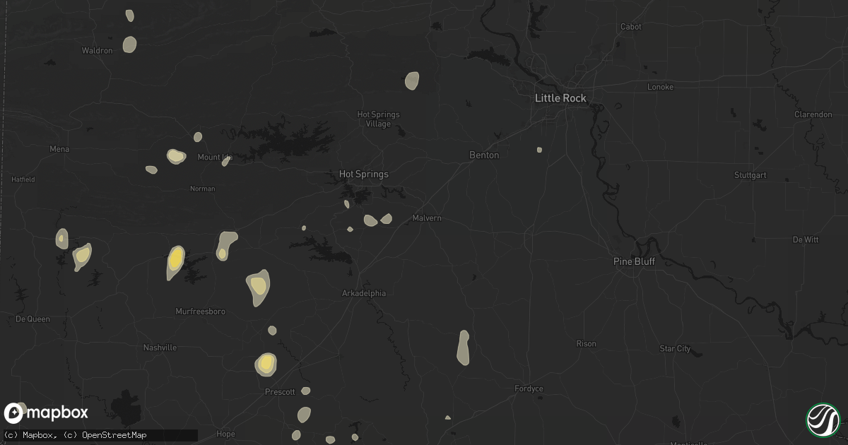 Hail map in Malvern, AR on September 12, 2026