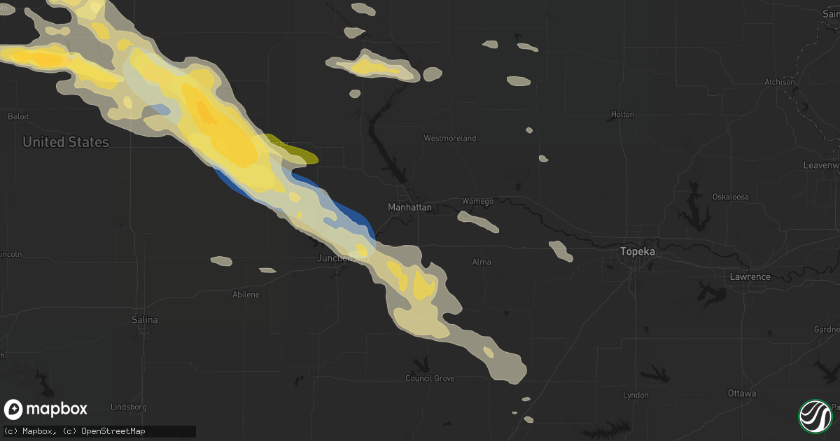 Hail map in Manhattan, KS on September 12, 2026