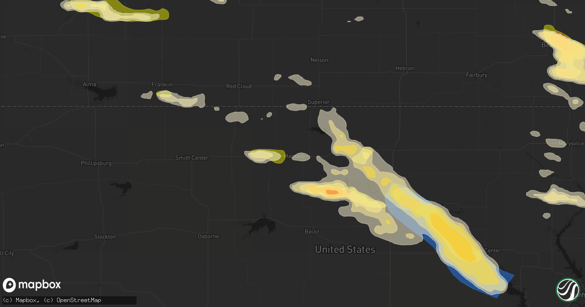 Hail map in Mankato, KS on September 12, 2026