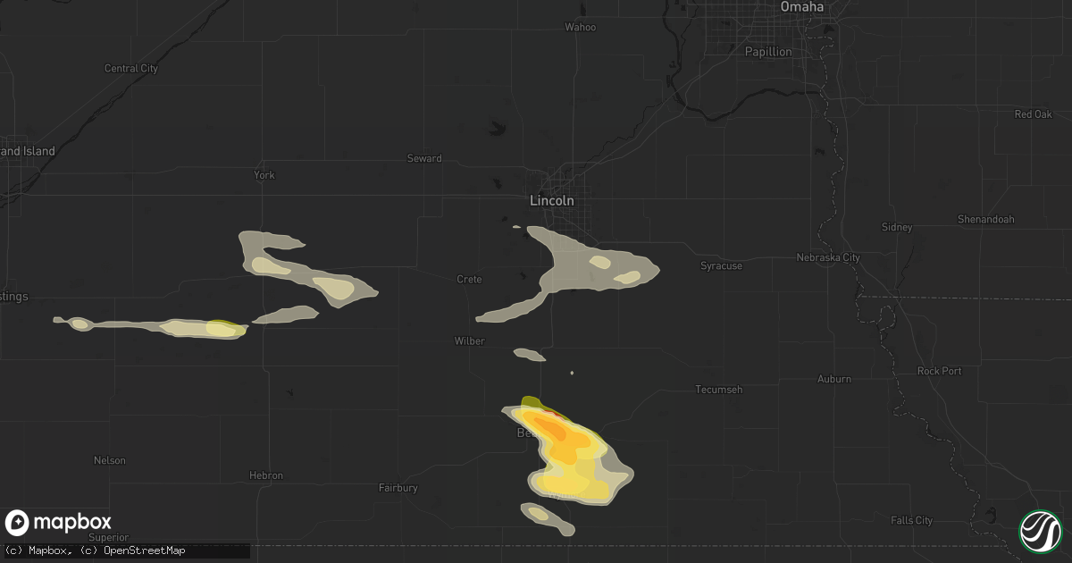 Hail map in Martell, NE on September 12, 2026