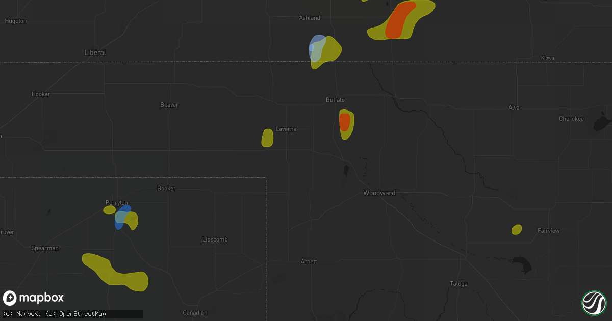 Hail map in May, OK on September 12, 2026