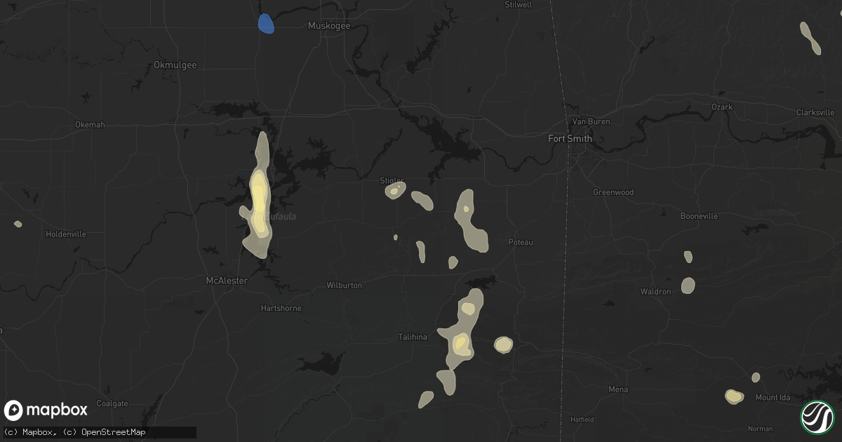Hail map in Mccurtain, OK on September 12, 2026