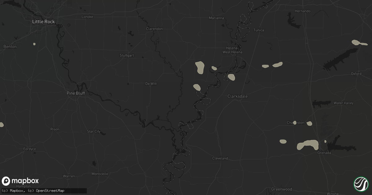 Hail map in Mellwood, AR on September 12, 2026