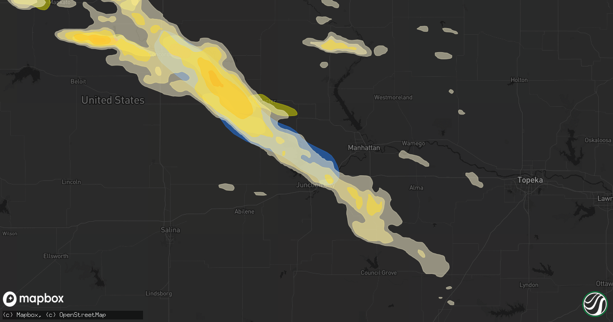 Hail map in Milford, KS on September 12, 2026