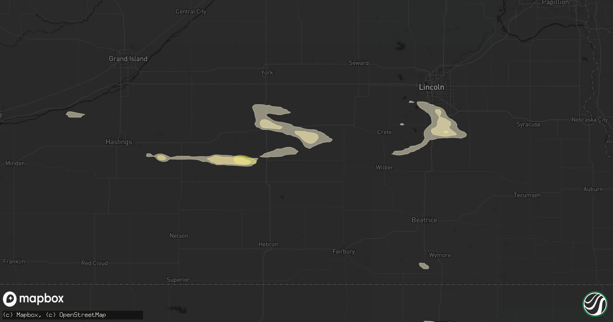 Hail map in Milligan, NE on September 12, 2026