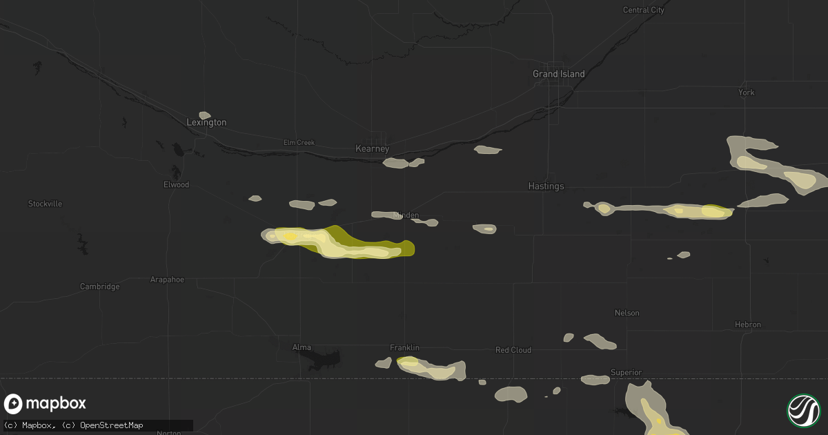 Hail map in Minden, NE on September 12, 2026