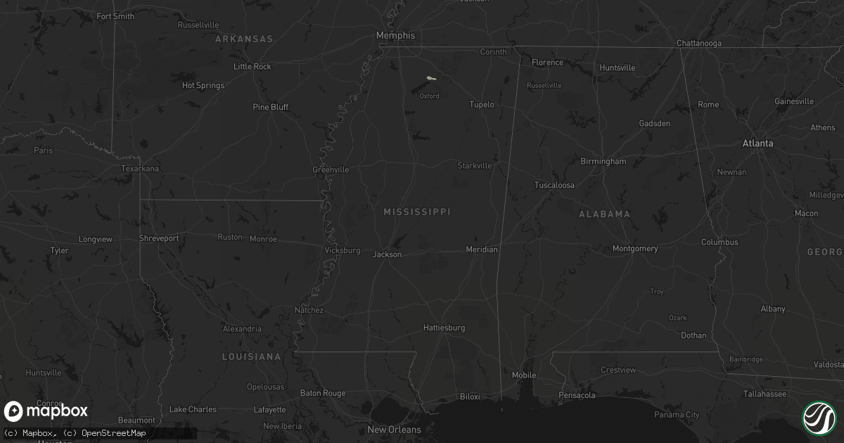 Hail map in Mississippi on September 12, 2026