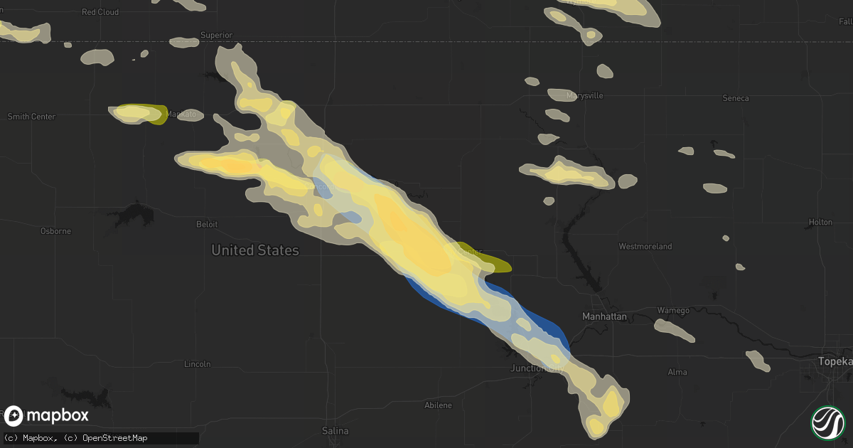 Hail map in Morganville, KS on September 12, 2026