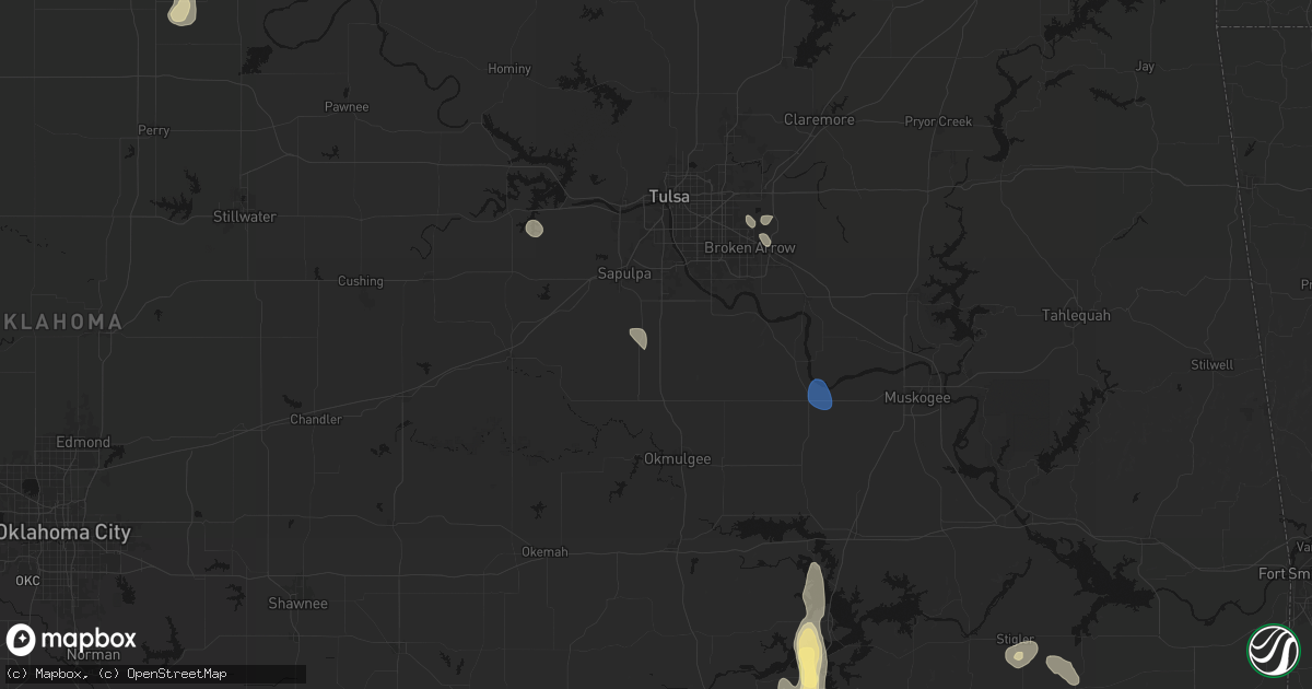 Hail map in Mounds, OK on September 12, 2026