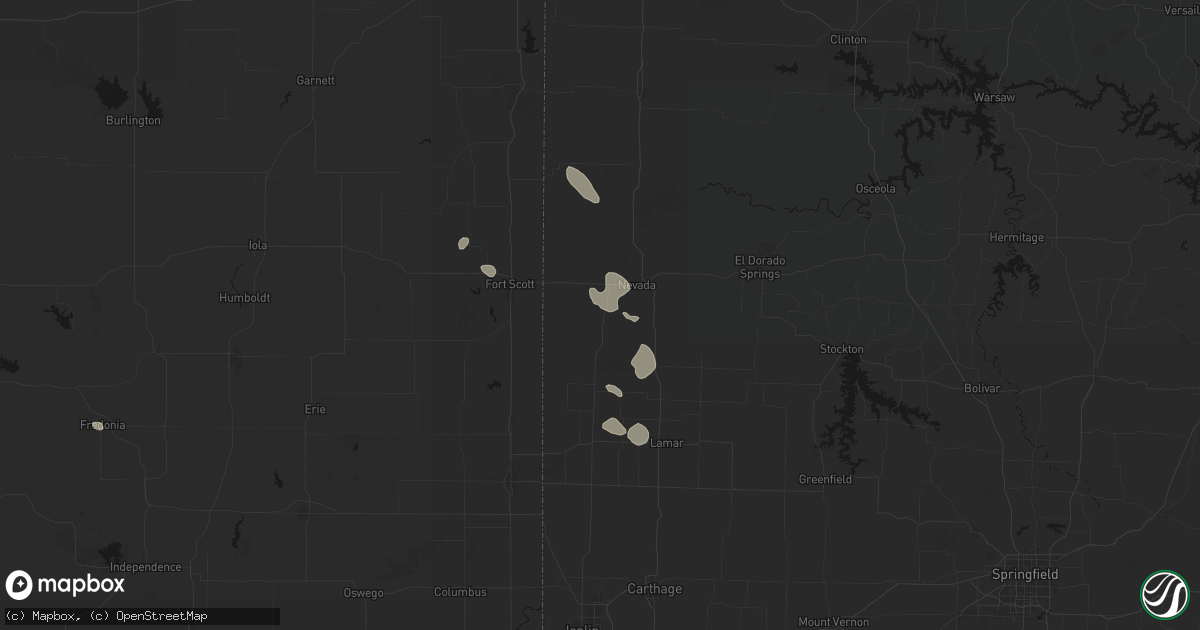 Hail map in Moundville, MO on September 12, 2026