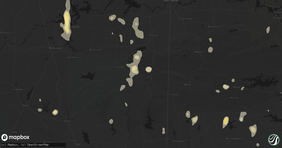 Hail map in Muse, OK on September 12, 2026