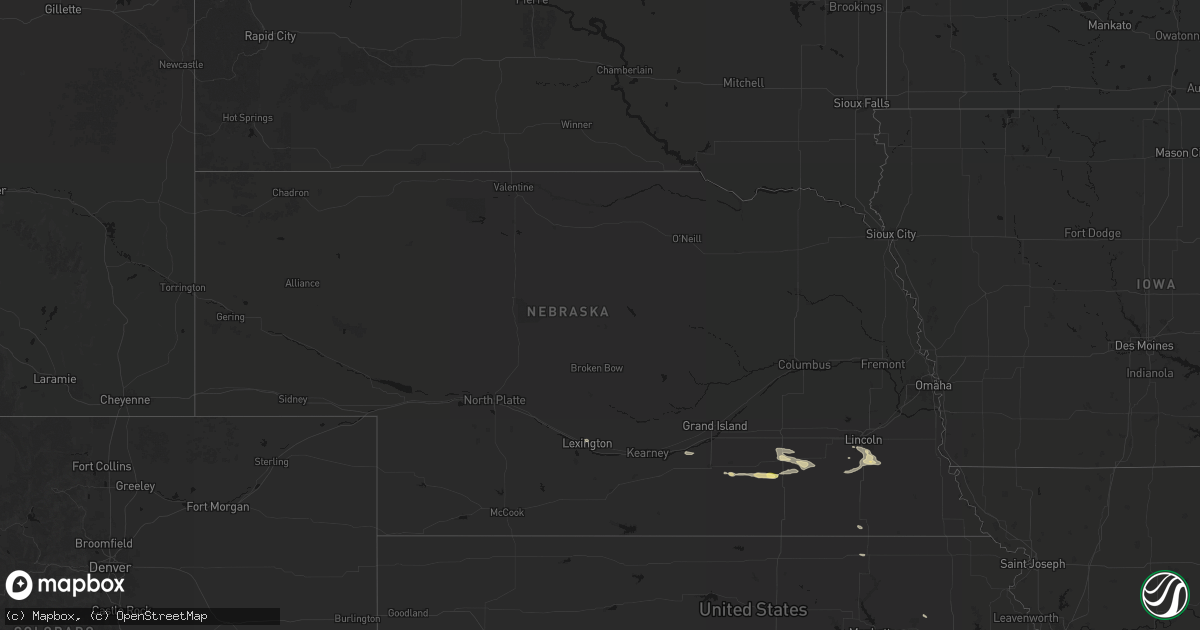 Hail map in Nebraska on September 12, 2026