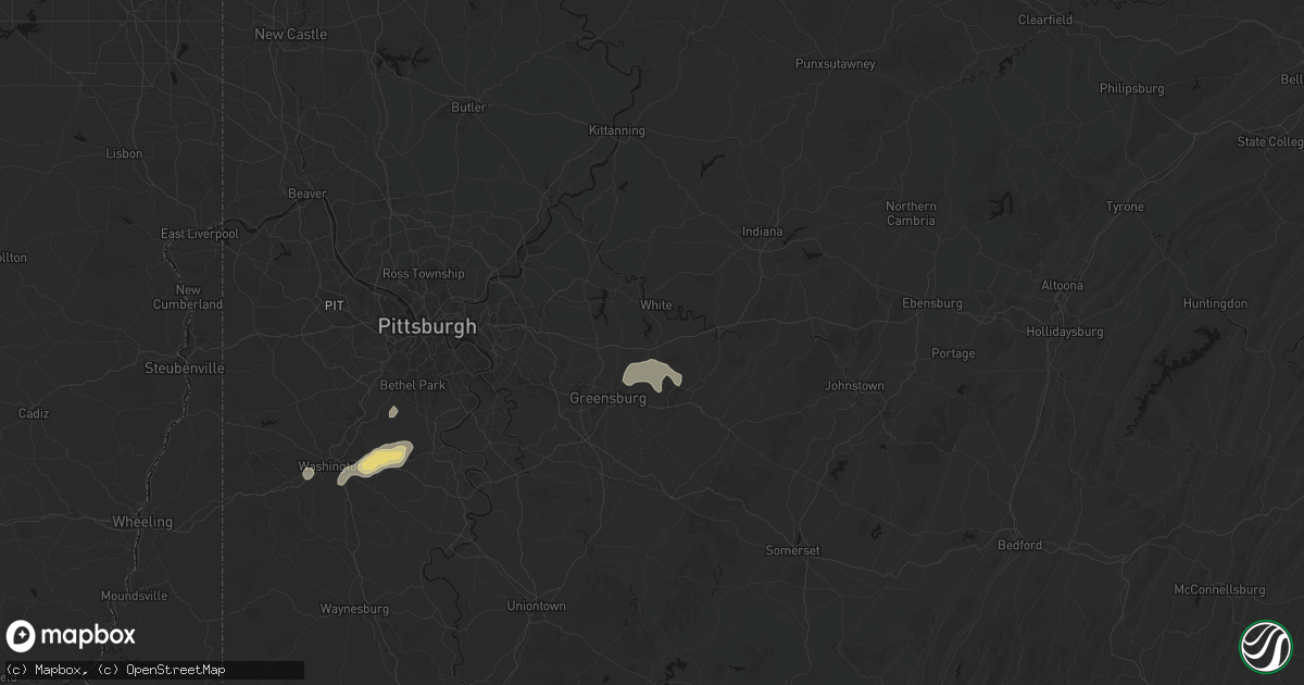 Hail map in New Alexandria, PA on September 12, 2026