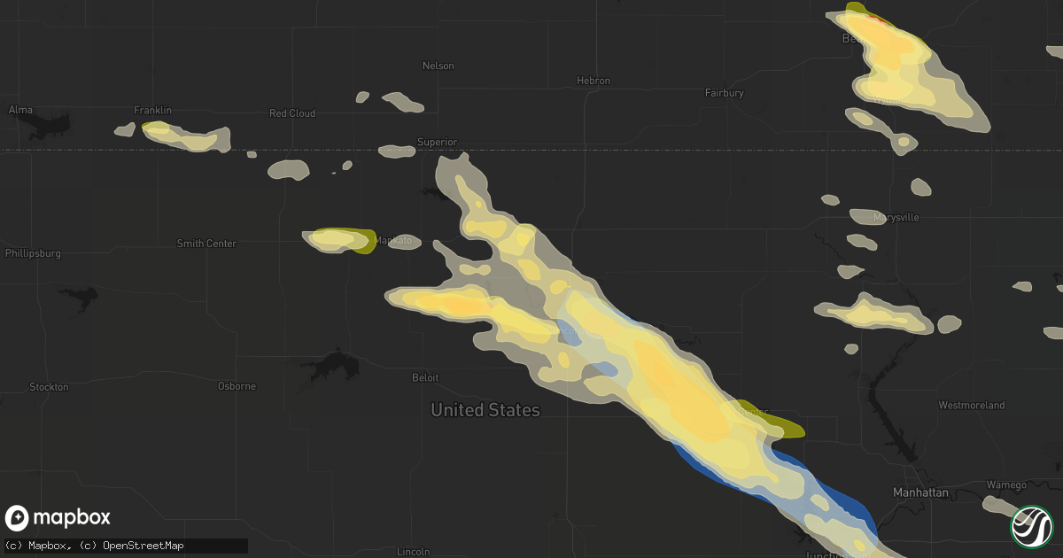 Hail map in Norway, KS on September 12, 2026