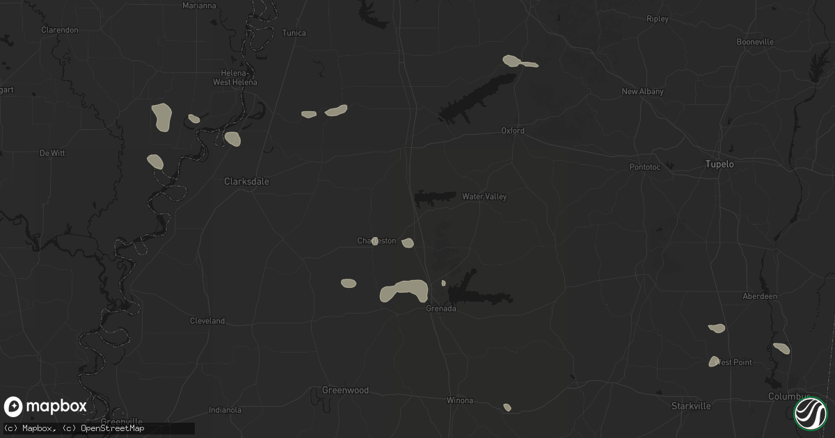 Hail map in Oakland, MS on September 12, 2026