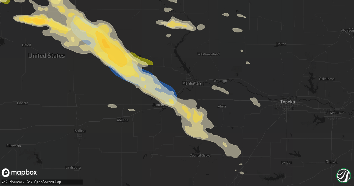 Hail map in Ogden, KS on September 12, 2026