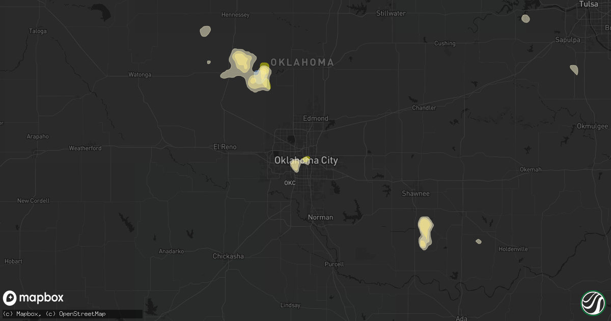 Hail map in Oklahoma City, OK on September 12, 2026