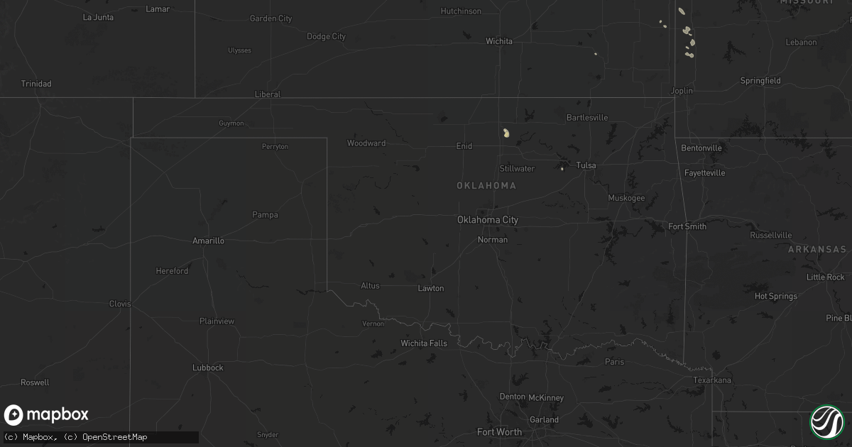 Hail map in Oklahoma on September 12, 2026