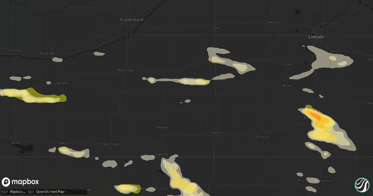 Hail map in Ong, NE on September 12, 2026