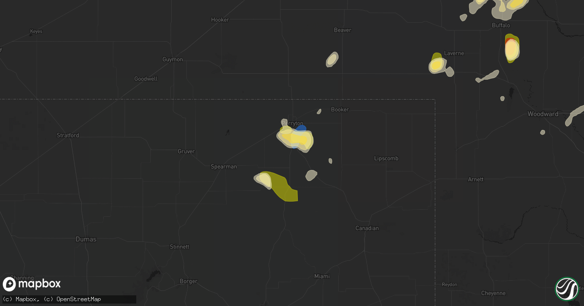 Hail map in Perryton, TX on September 12, 2026