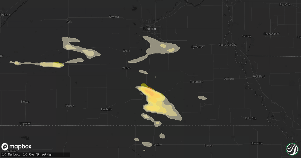 Hail map in Pickrell, NE on September 12, 2026