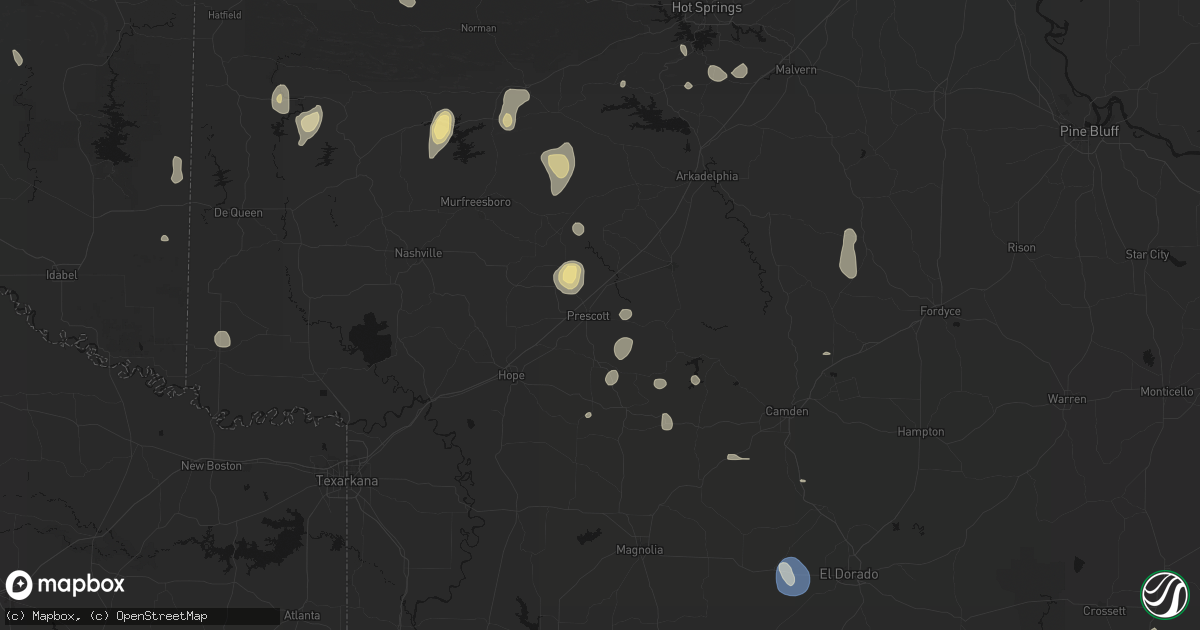 Hail map in Prescott, AR on September 12, 2026