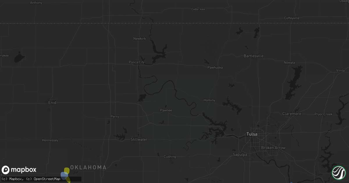 Hail map in Ralston, OK on September 12, 2026