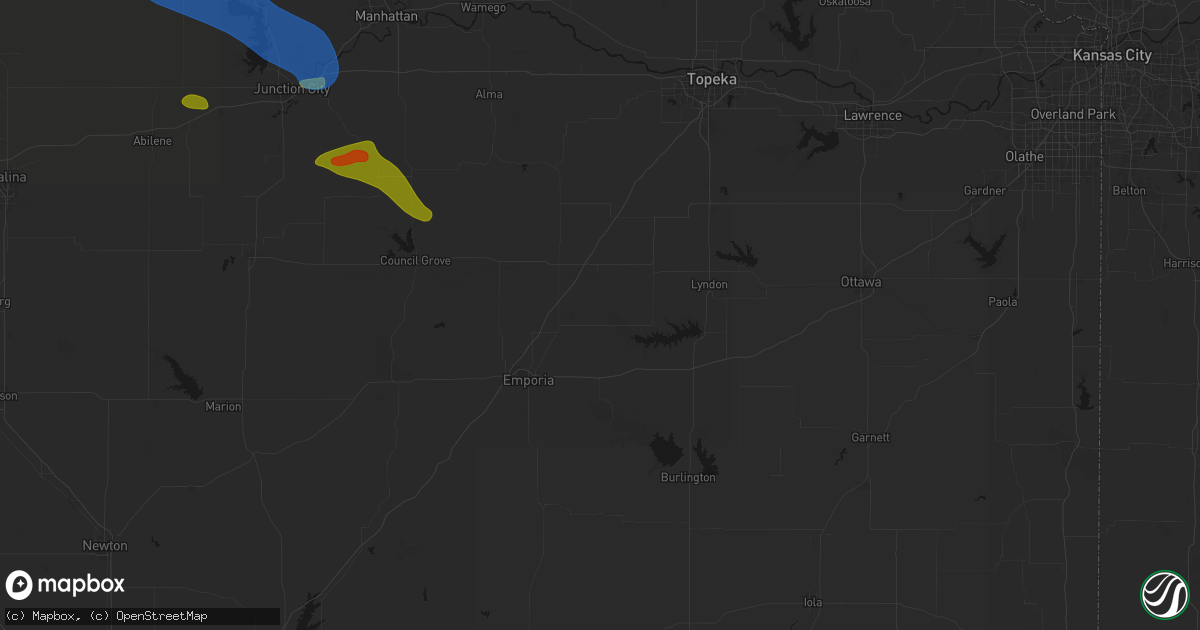 Hail map in Reading, KS on September 12, 2026
