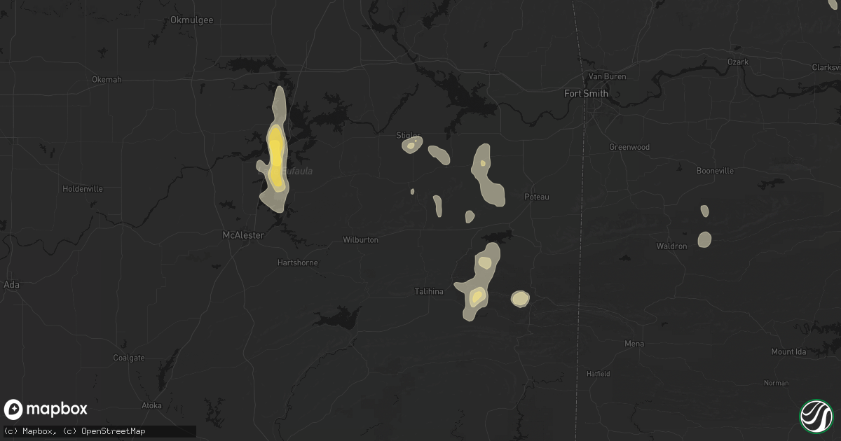 Hail map in Red Oak, OK on September 12, 2026