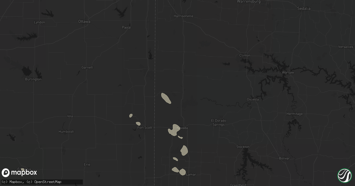 Hail map in Rich Hill, MO on September 12, 2026