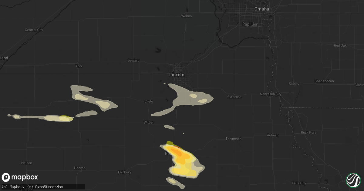 Hail map in Roca, NE on September 12, 2026