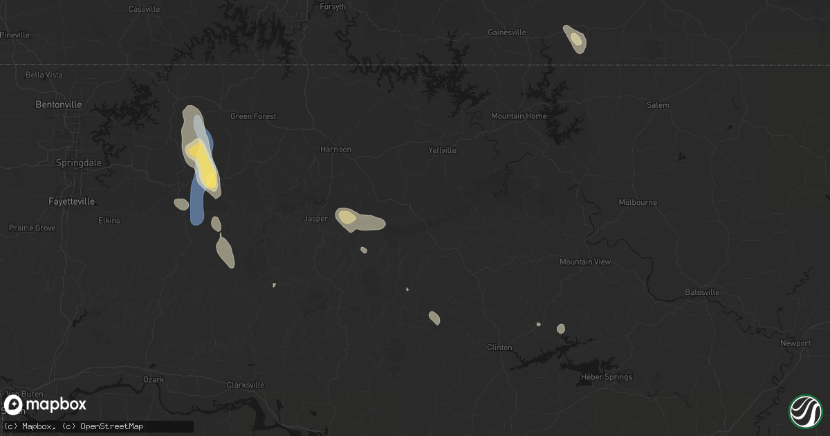 Hail map in Saint Joe, AR on September 12, 2026