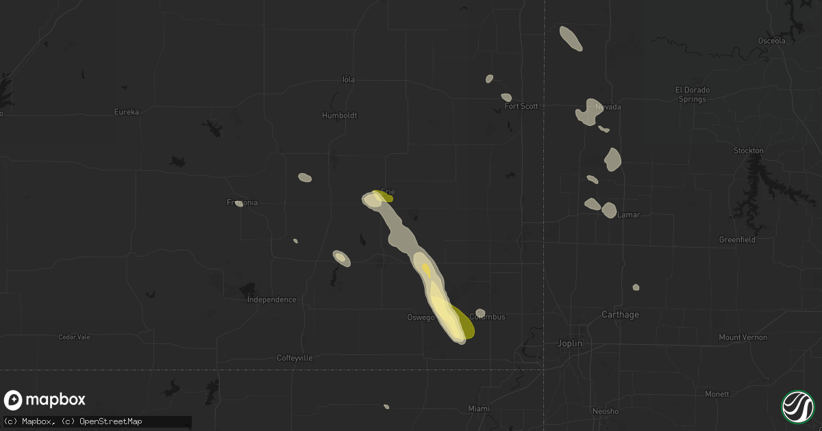 Hail map in Saint Paul, KS on September 12, 2026
