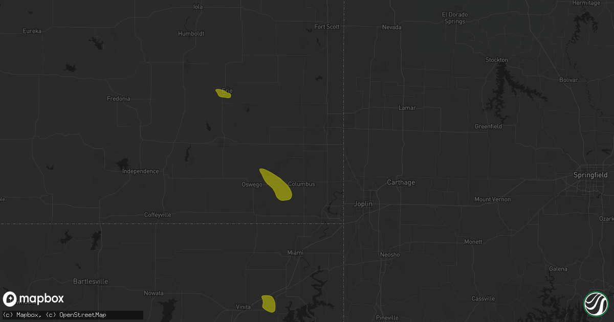 Hail map in Scammon, KS on September 12, 2026