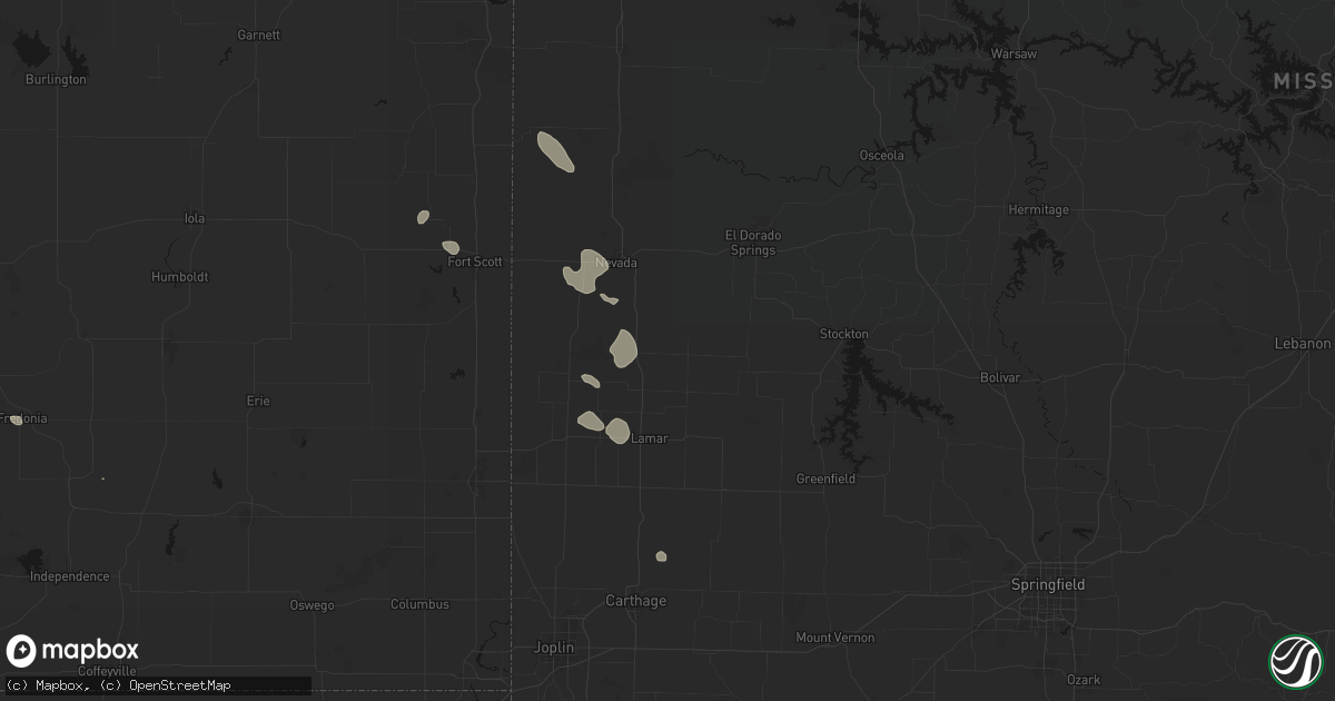 Hail map in Sheldon, MO on September 12, 2026