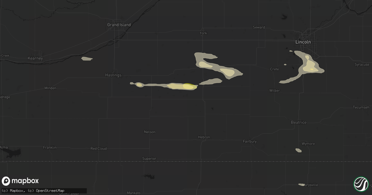 Hail map in Shickley, NE on September 12, 2026