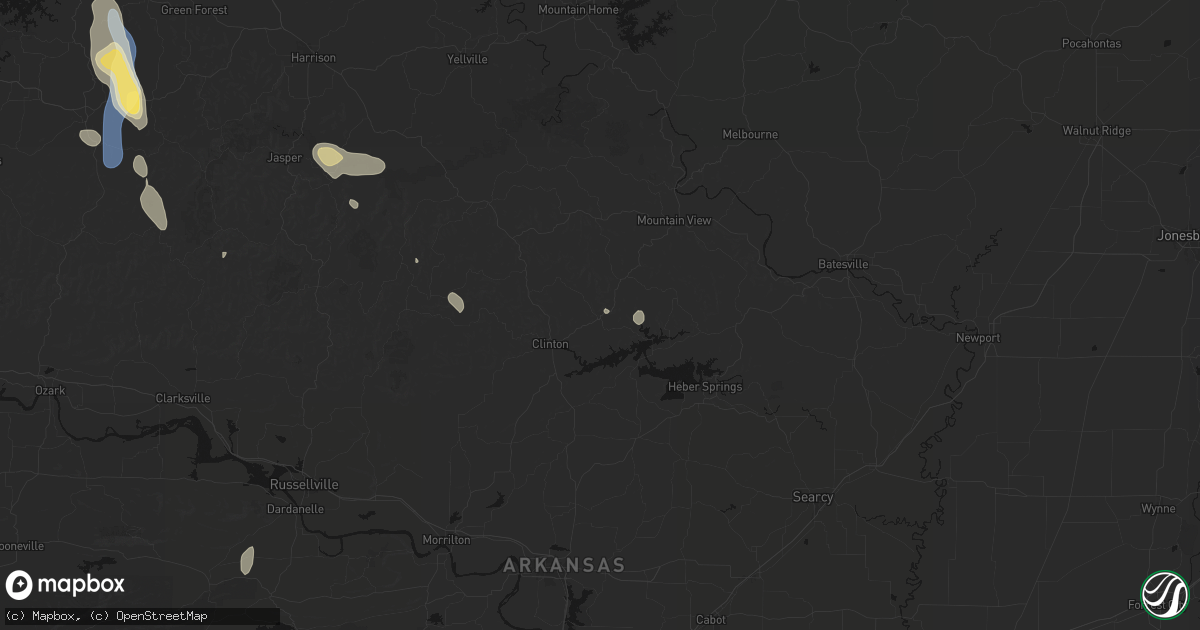 Hail map in Shirley, AR on September 12, 2026