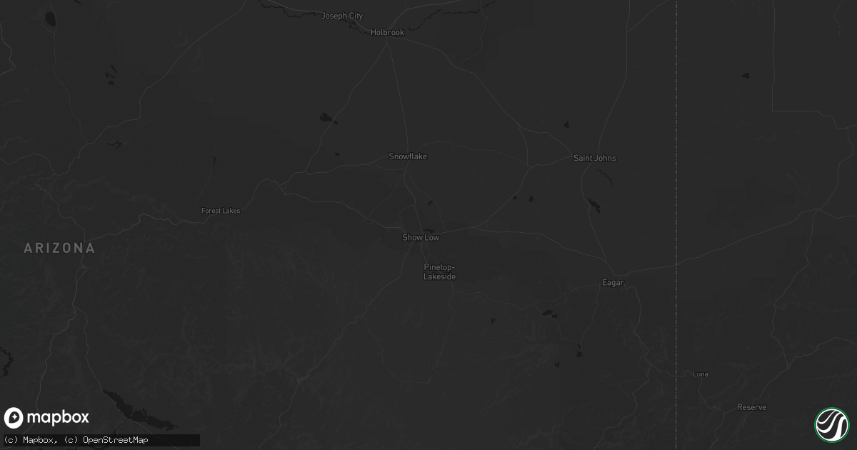 Hail map in Show Low, AZ on September 12, 2026