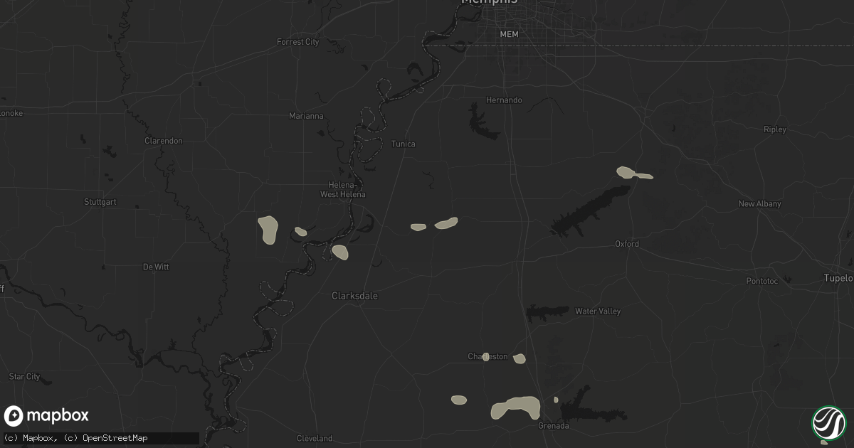 Hail map in Sledge, MS on September 12, 2026