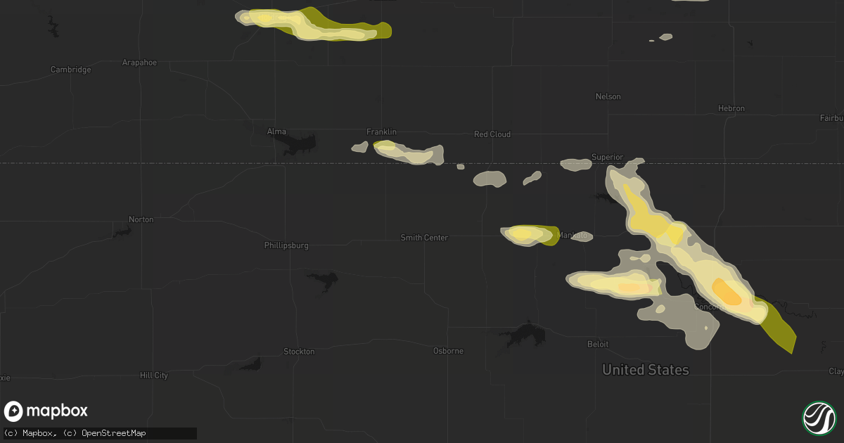 Hail map in Smith Center, KS on September 12, 2026