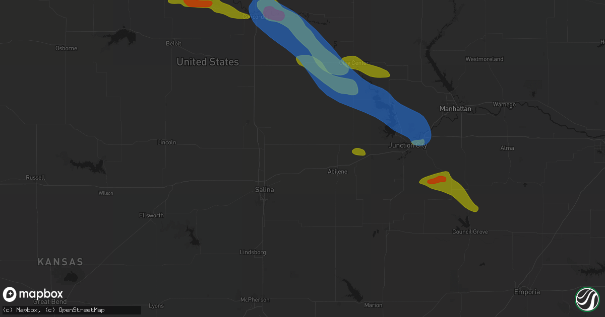 Hail map in Solomon, KS on September 12, 2026