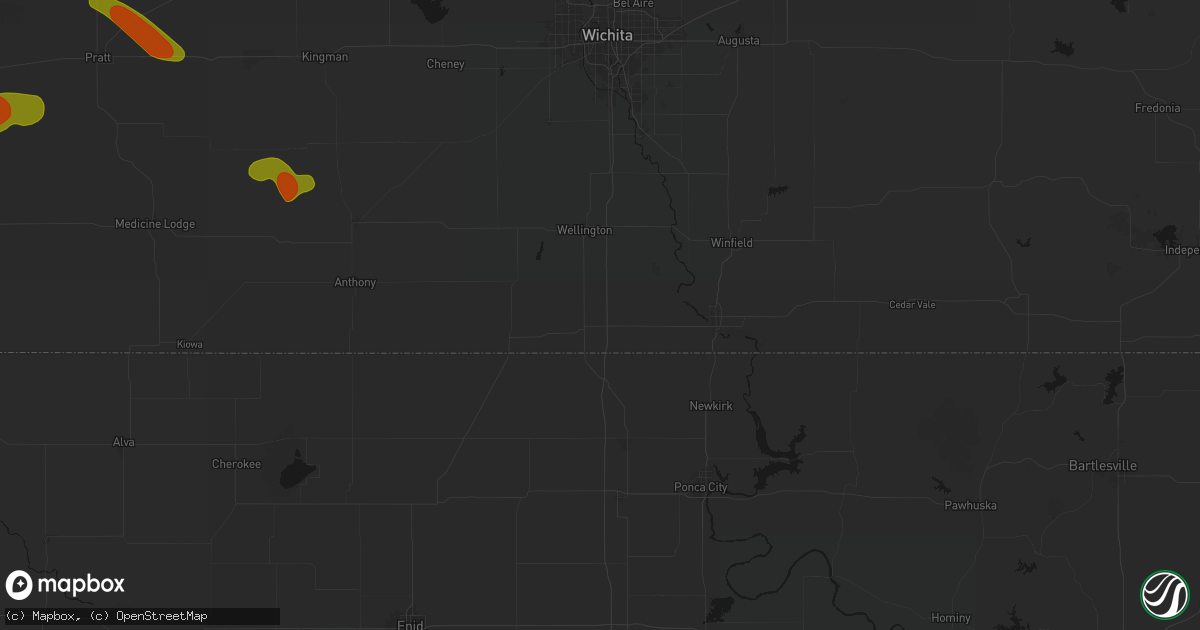 Hail map in South Haven, KS on September 12, 2026