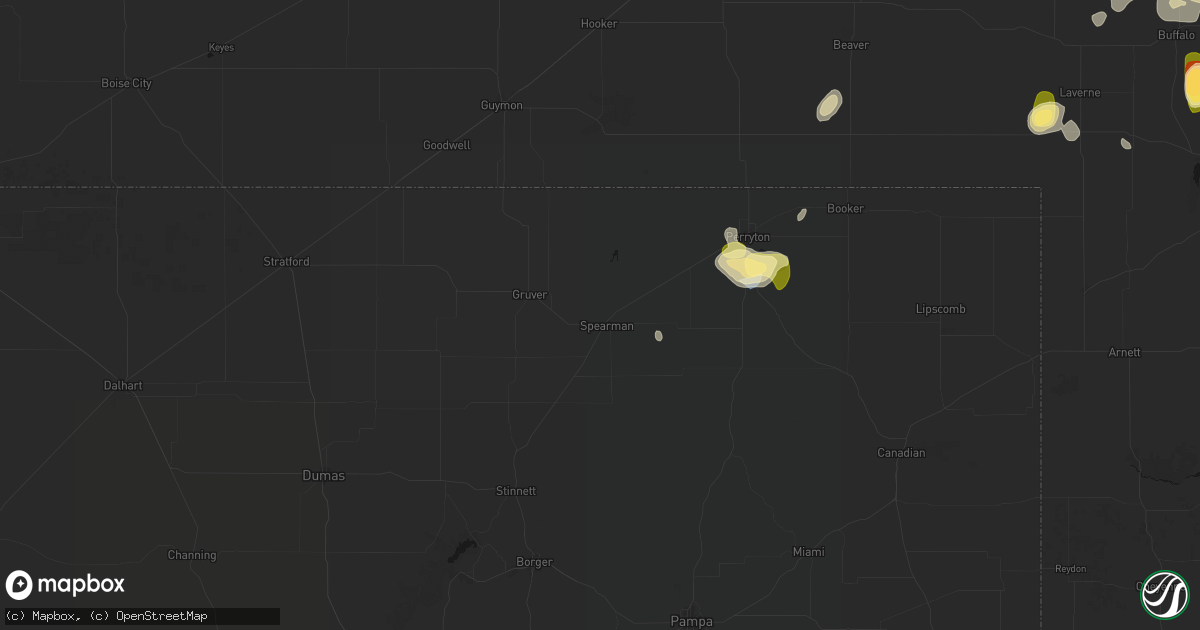 Hail map in Spearman, TX on September 12, 2026