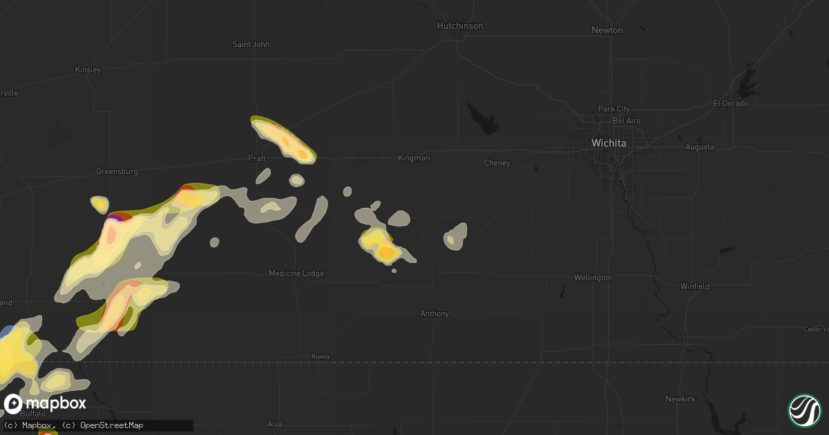 Hail map in Spivey, KS on September 12, 2026