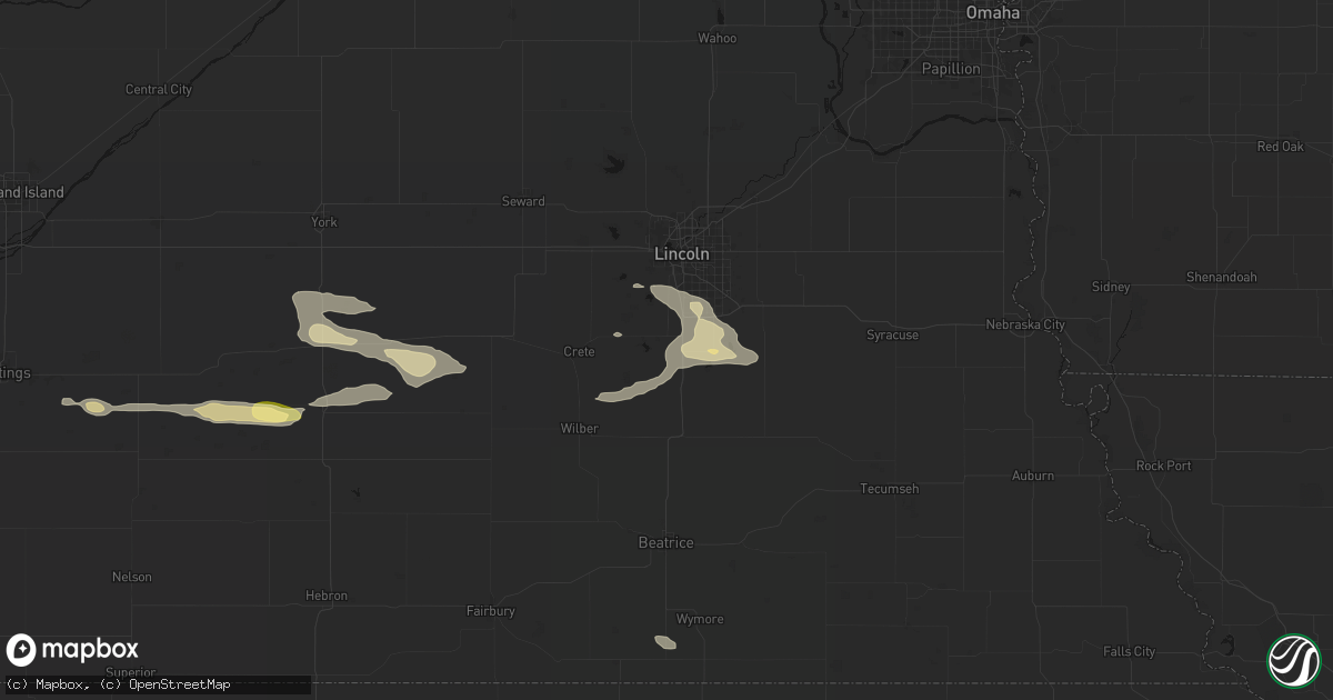 Hail map in Sprague, NE on September 12, 2026