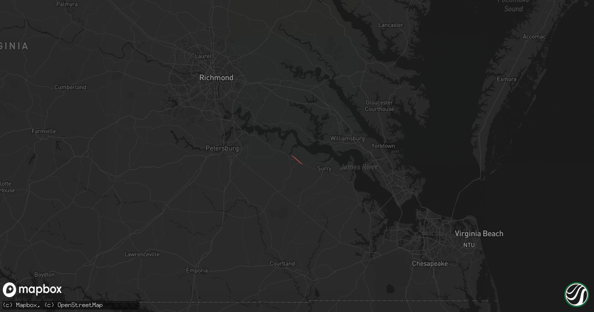 Hail map in Spring Grove, VA on September 12, 2026
