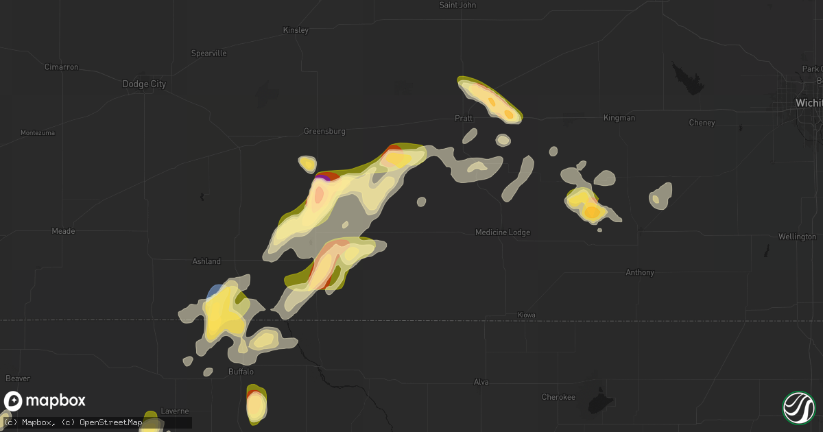 Hail map in Sun City, KS on September 12, 2026