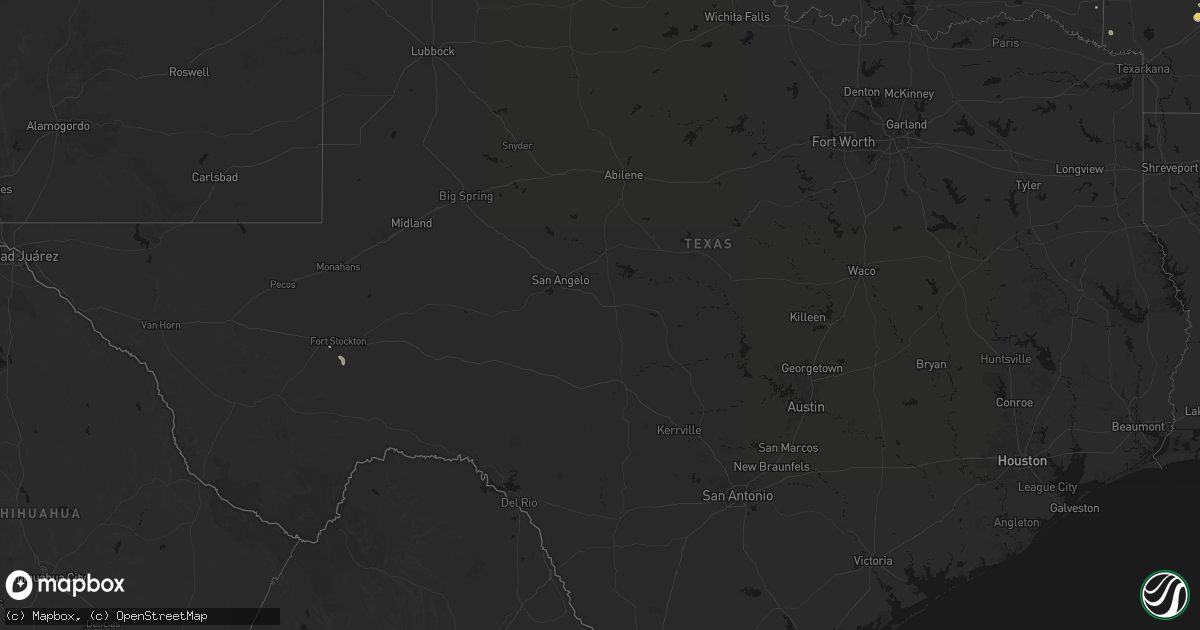Hail map in Texas on September 12, 2026