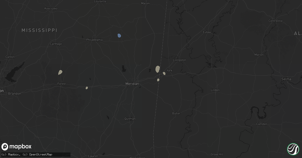 Hail map in Toomsuba, MS on September 12, 2026
